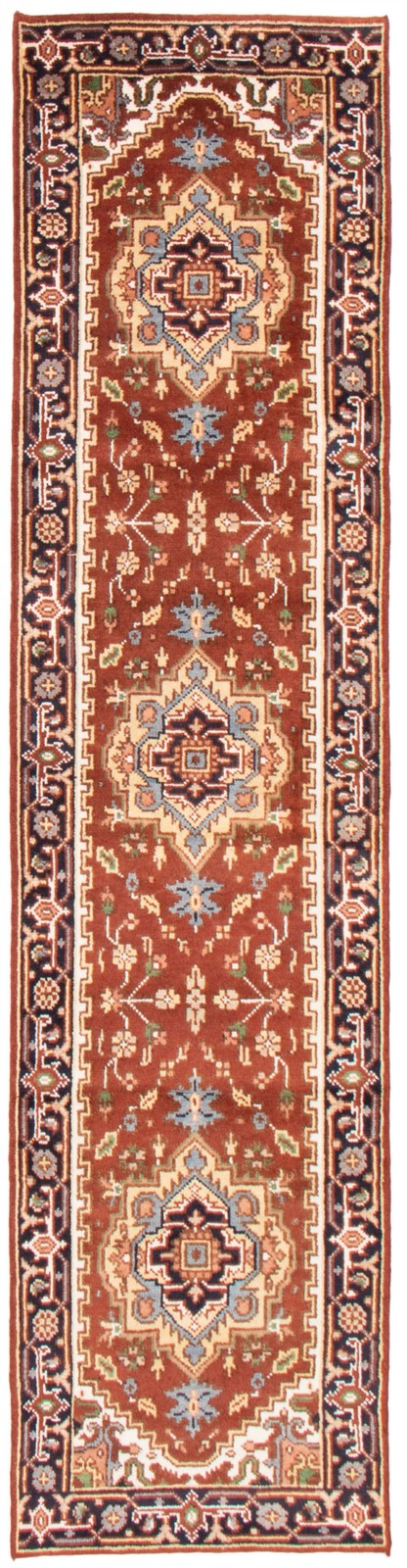 2’7″ x 10’6″ Vintage Hand-knotted Runner Rug Traditional Oriental Wool Carpet