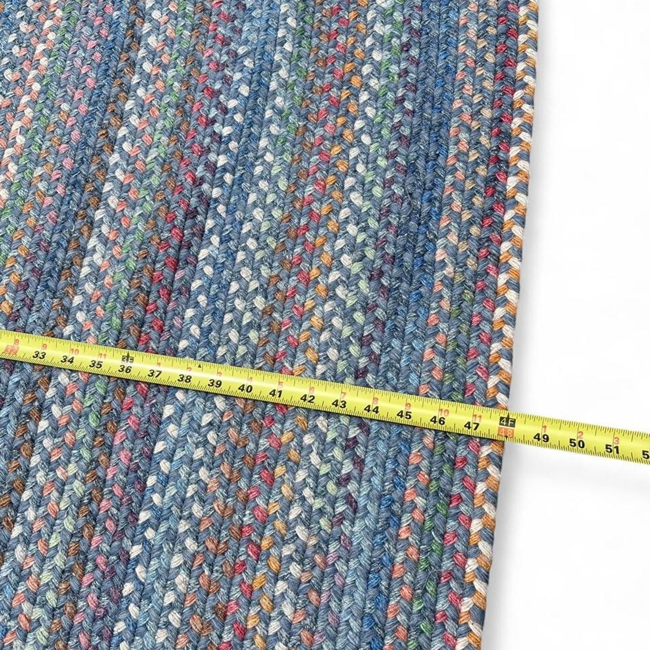 Blue Oval Braided Multicolor Area Rug | 4×6 feet | Excellent Used Condition