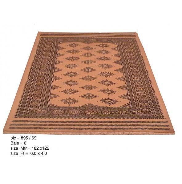 4×6′ Fine Silky Wool Jaldar Bokhara Handmade Rug # PIX-25469
