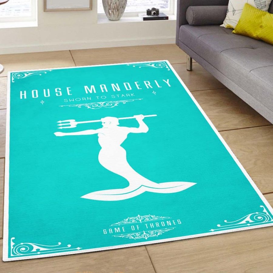 Game of Thrones House Manderly Seal Area Rug Carpet Fantasy Living Room Bedroom