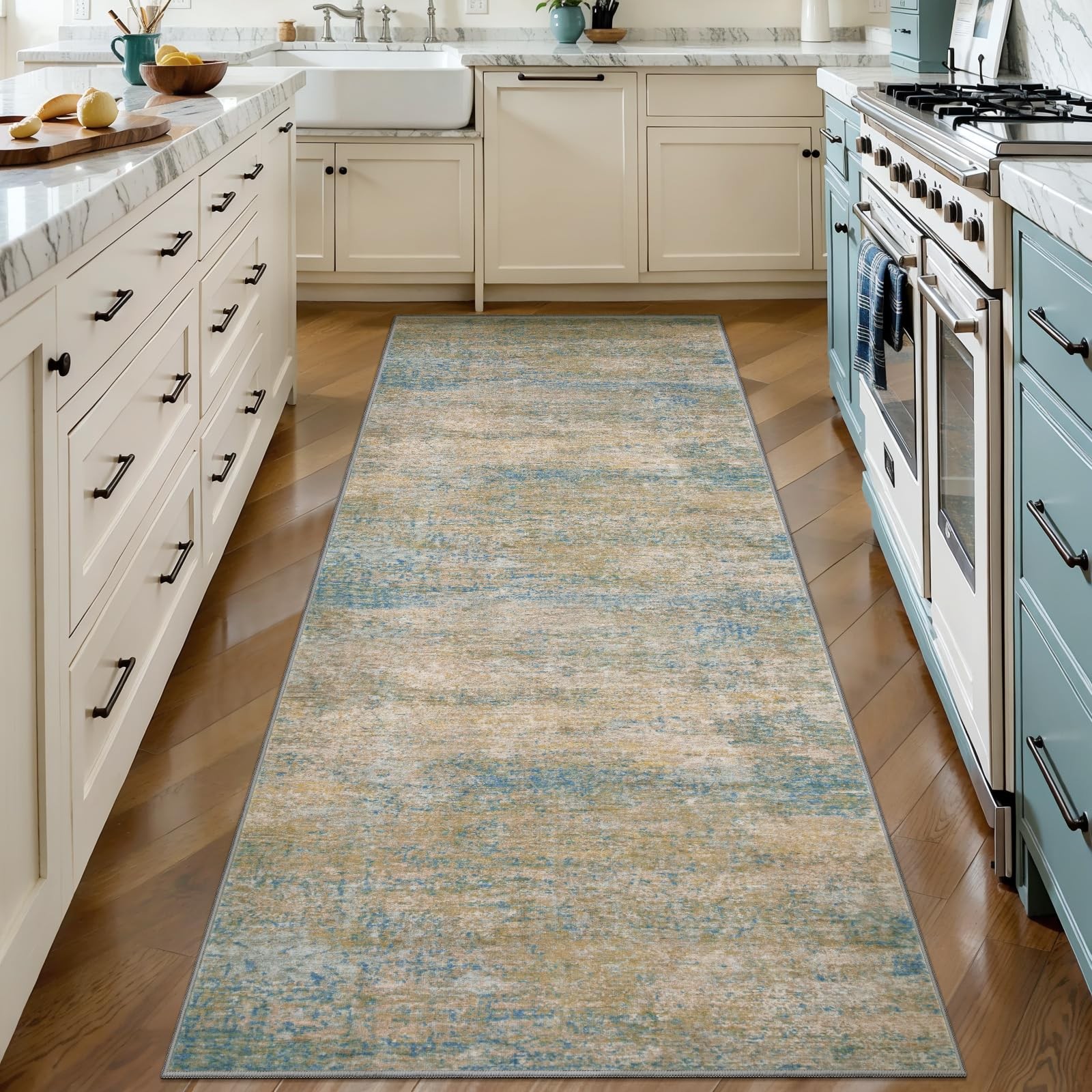 Abstract 2×6 Washable Runner Rug, Modern Non Slip Runner Rugs for Hallway, Co…