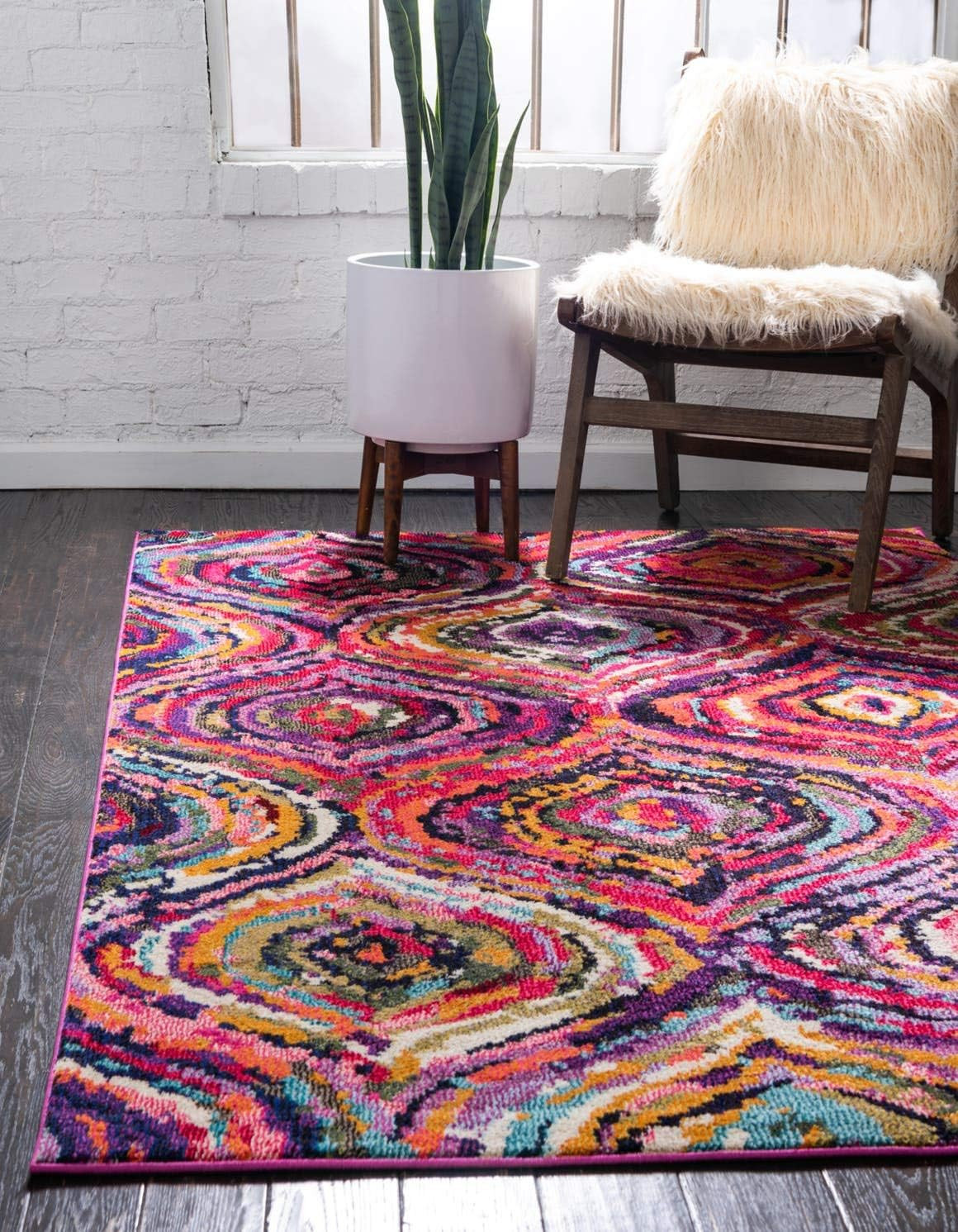 Estrella Collection Colorful, Abstract, Geometric, Gradient, Modern Area Rug (5′