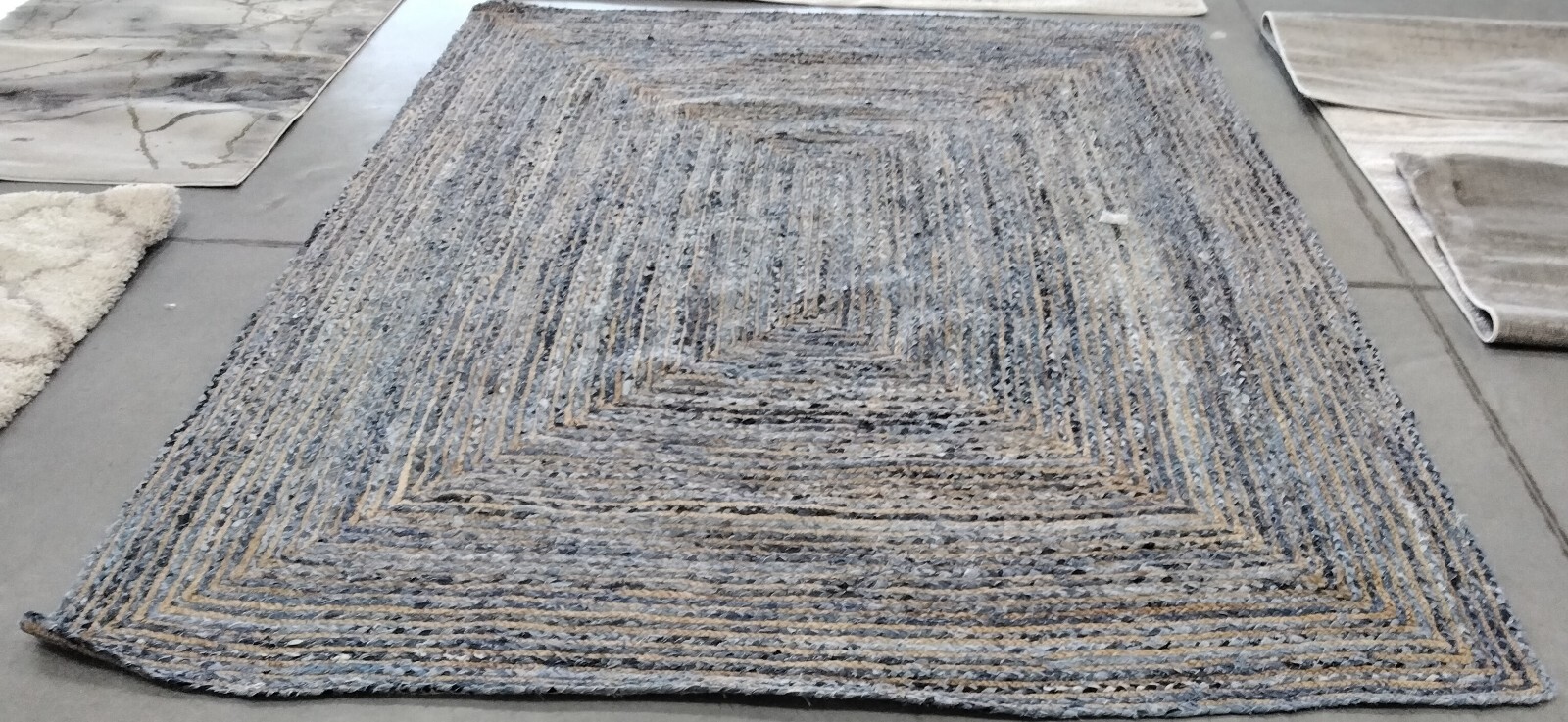 BLUE / NATURAL 8′ X 10′ Broken Thread Rug, Reduced Price 1172741446 CAP202M-8