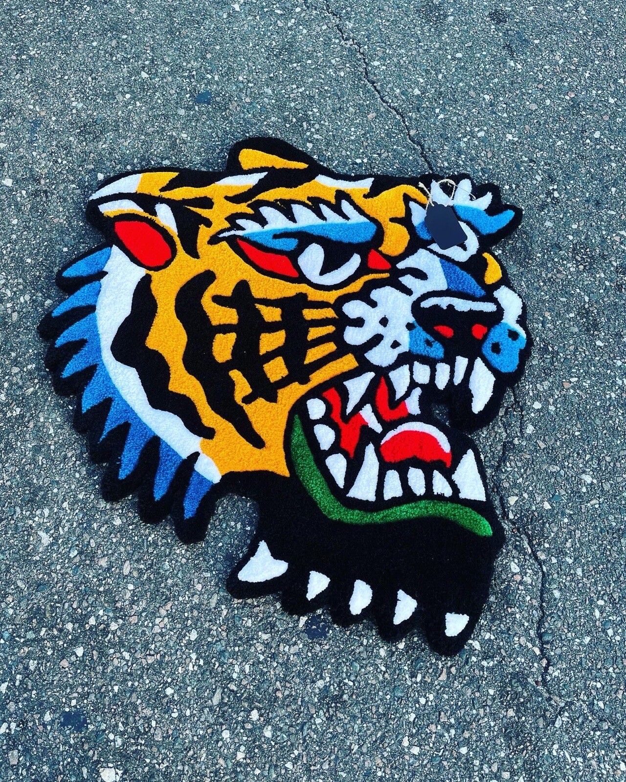 Classic Tiger Rug/ Traditional Tattoo Rug/ Custom Tufted Rugs/ Classic Tattoos