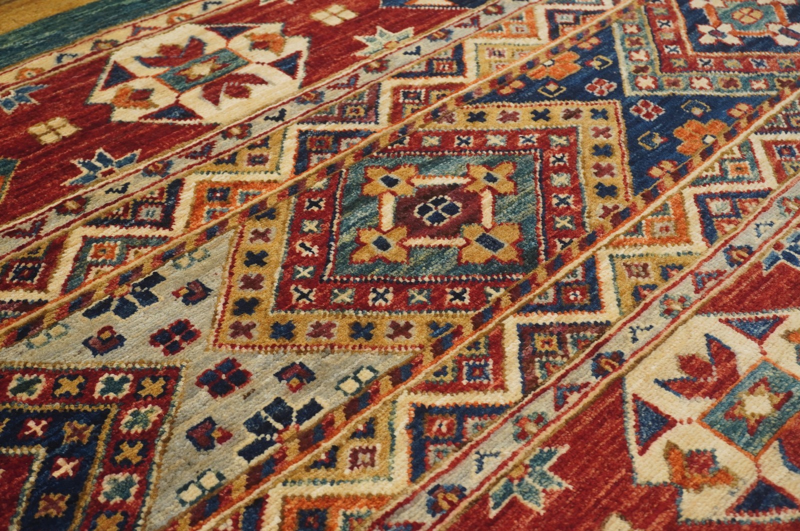 3×3 ft Red Khorjin Afghan Hand Knotted Wool Tribal Small Square Rug
