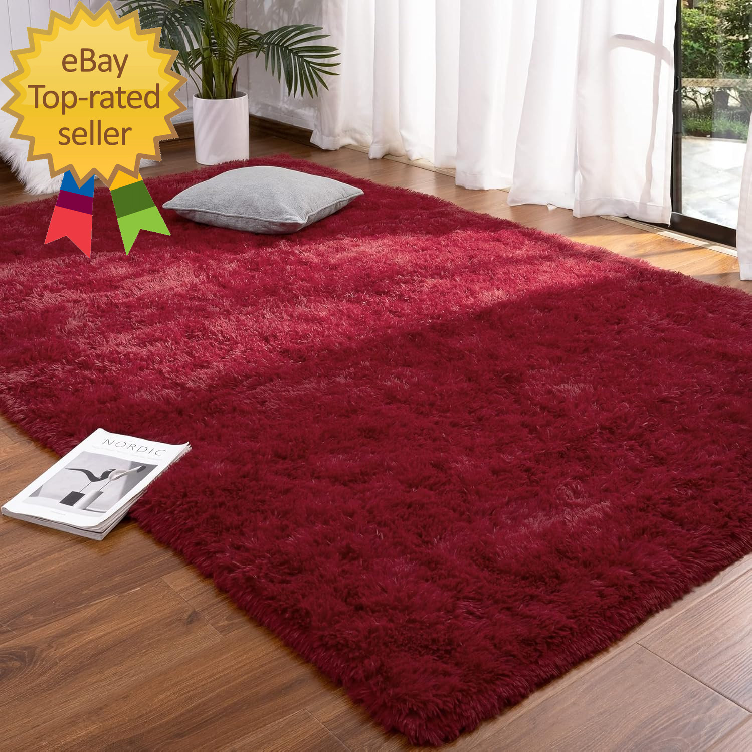 4X6 Rugs for Bedroom Fluffy Christmas Area Soft Living Room Shag Large Furry