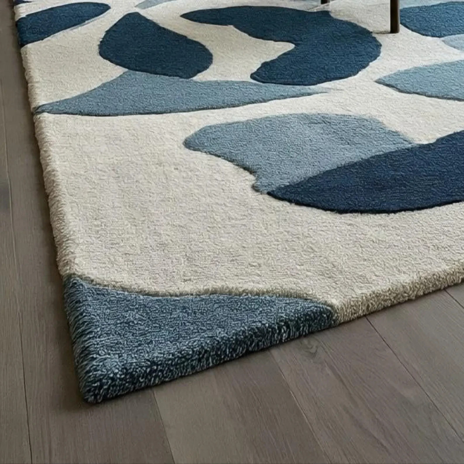 Hand Tufted Wool Rug Modern Geometric Area Carpet Living Room Bedroom Floor Deco
