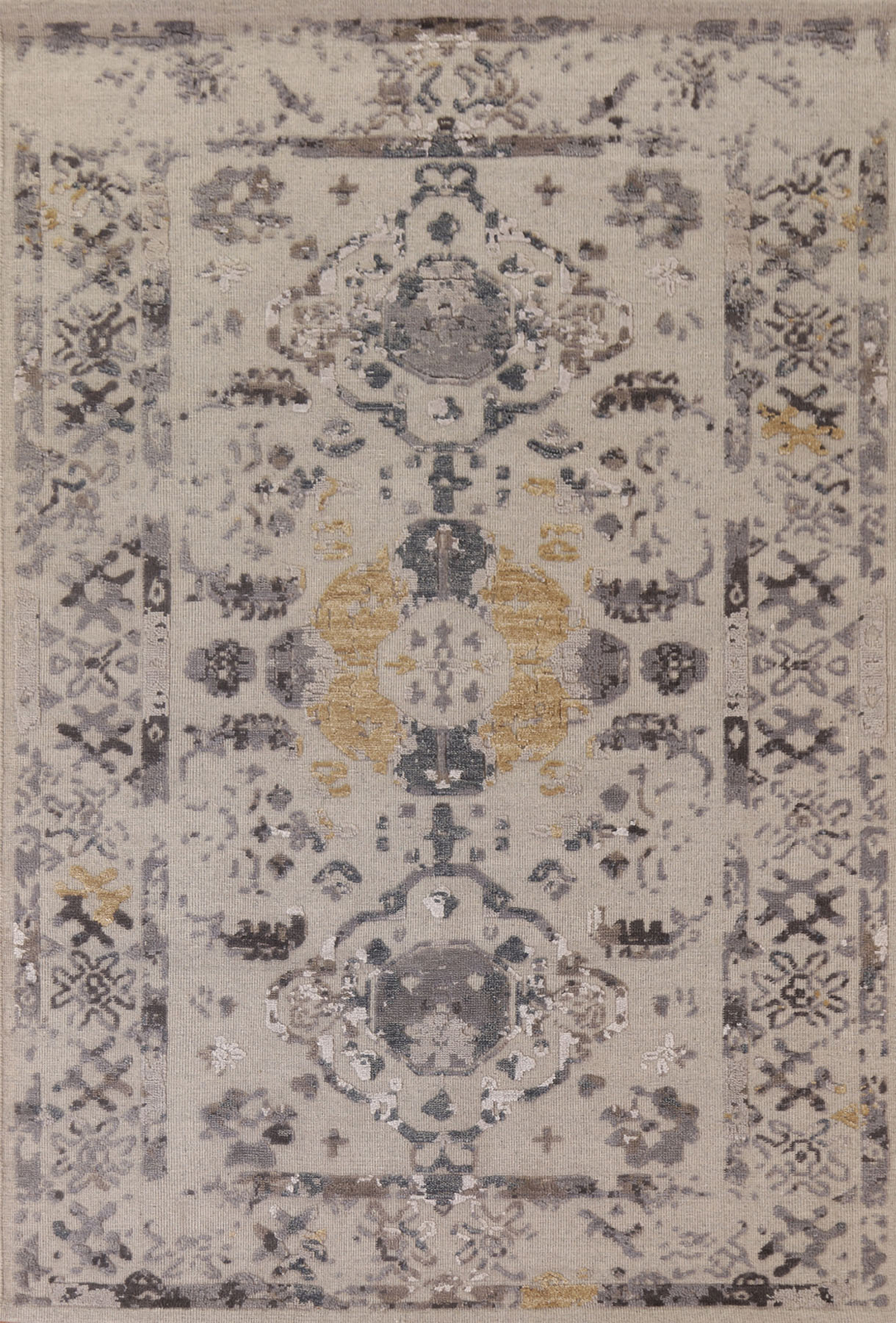 Unique Abstract Patterned Area Rug 6×8 ft Hand-knotted Wool