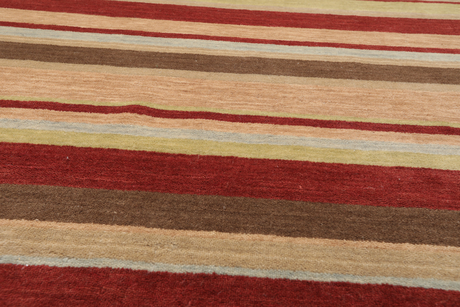 8’1” x 9’8” Hand Knotted Tibetan 100% Wool Stripes Oriental Area Rug Rust