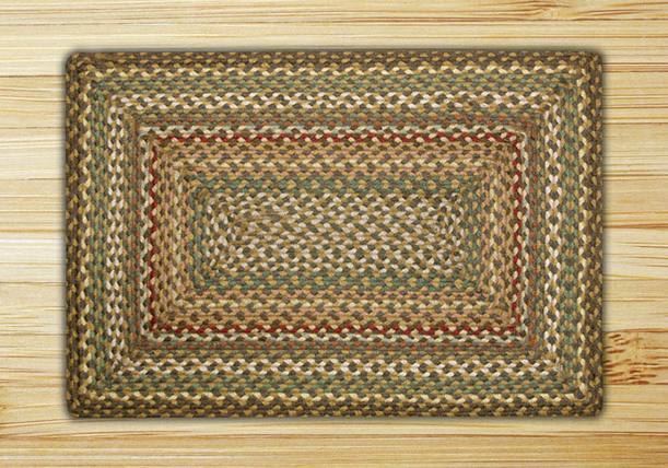 Braided Jute Rectangle Oblong Area Rug. Earth Rugs. FIR GREEN, BURGUNDY. 8 Sizes