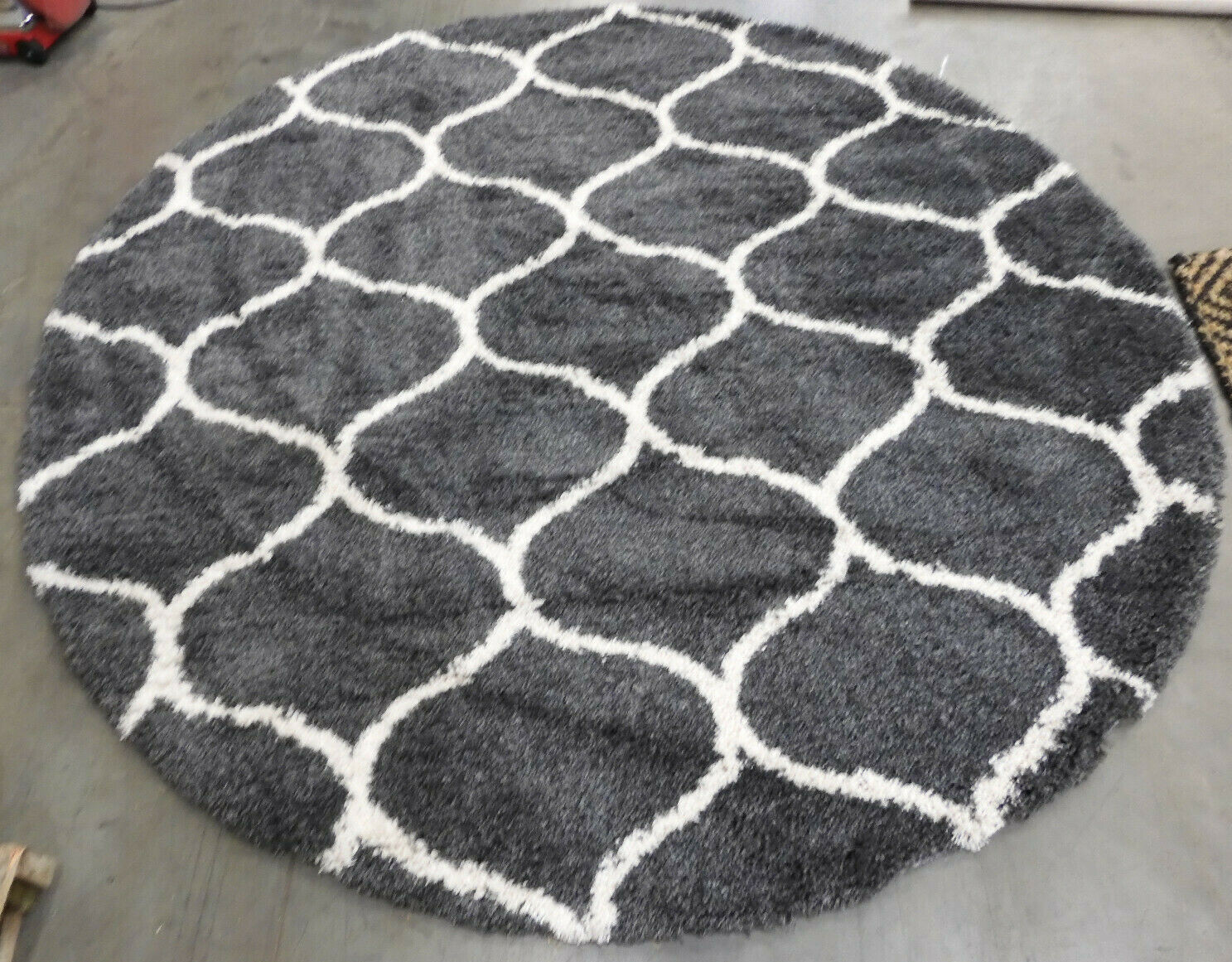 DARK GREY / IVORY 7′ X 7′ Pulled Thread Rug Reduced Price 1172606747 SGH280G-7R