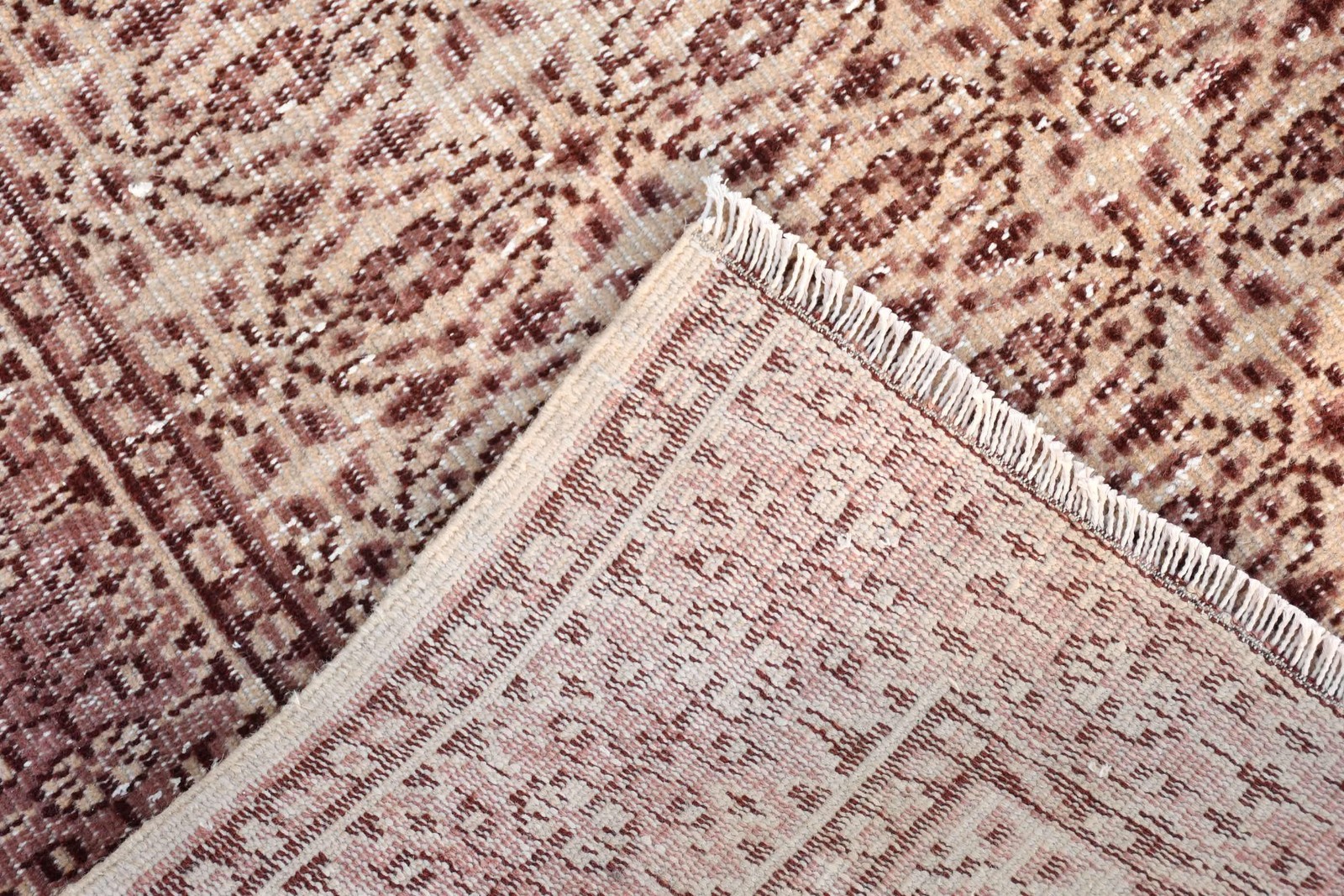 5,6×8,7 ft Large Turkish Rug, Brown Striped Vintage Rug