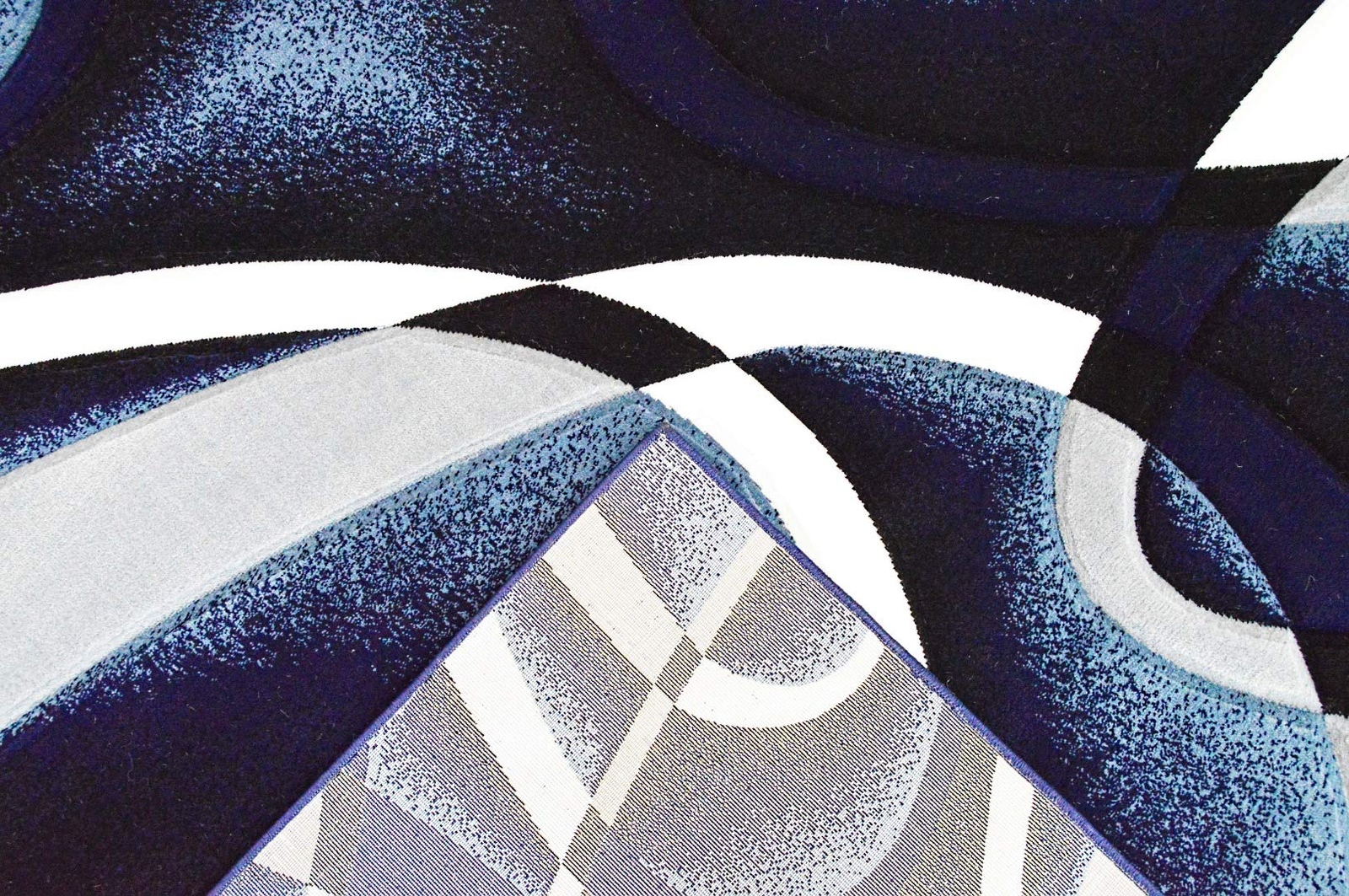 Premium Carved Modern Contemporary Abstract Rug 2305 Navy Blue 2’2”x7’4”