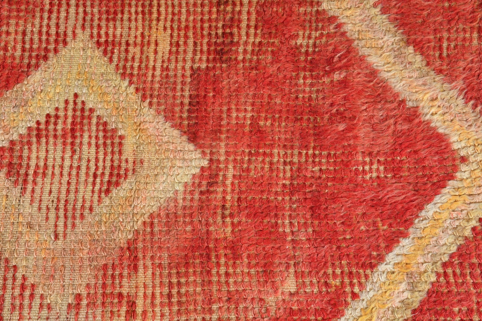 Turkish Rug, 4,2×7,2 ft Area Rug, Red Yellow Wool Rug