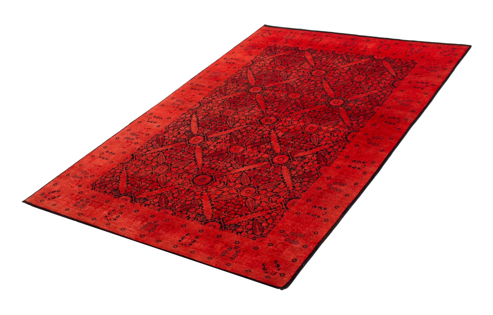 Traditional Dark Coral Hand-knotted Area Rug 5’10” x 8’11” Oriental Wool Carpet