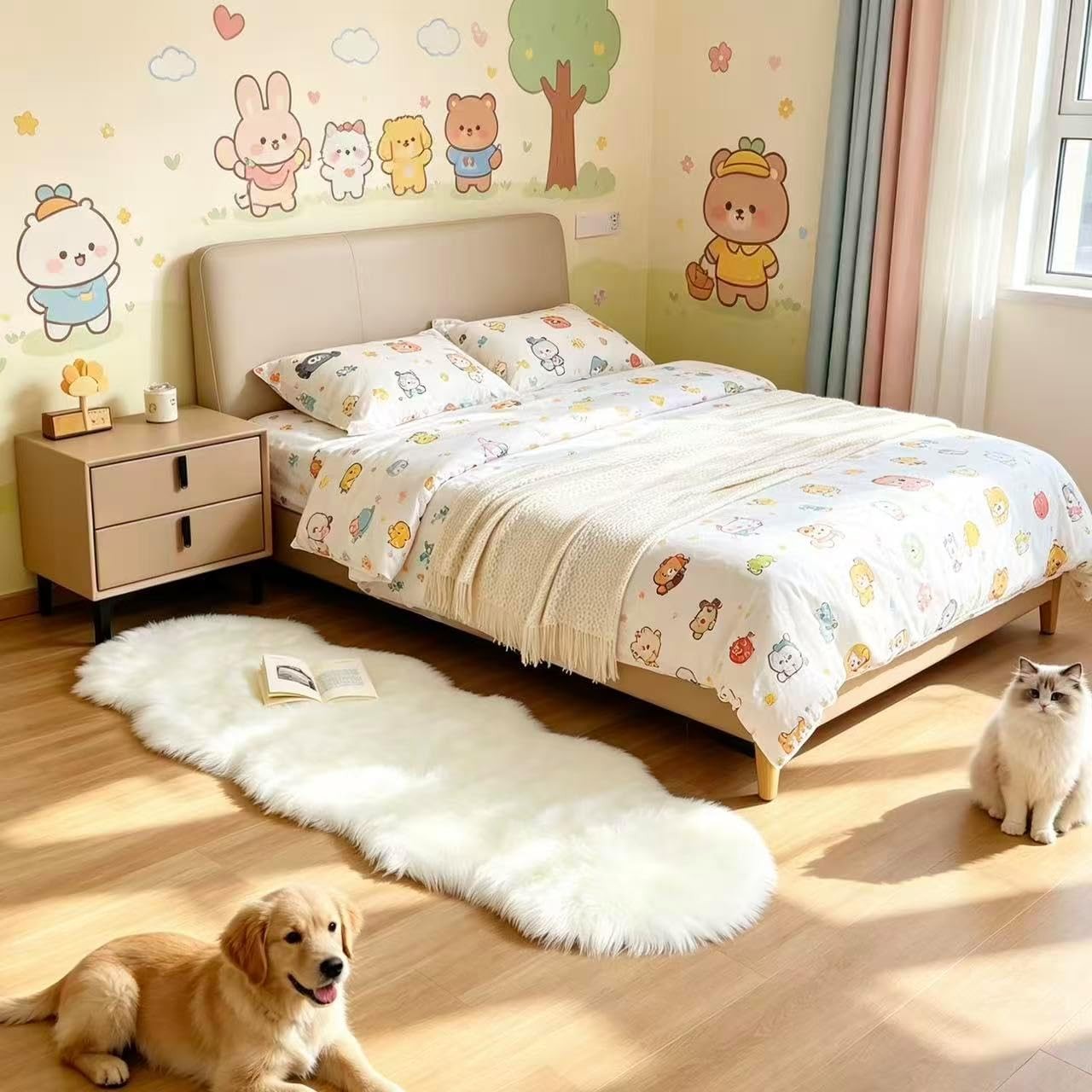 Faux Fur Sheepskin Runner Rug 2×6 FT Ultra Soft Shaggy Plush Fluffy Fuzzy Area