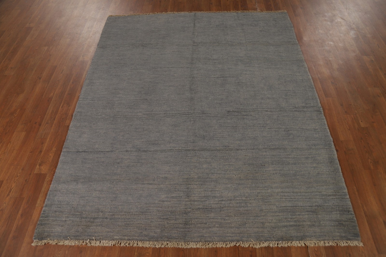 Gray Modern Oriental Area Rug 5×7 Hand-knotted Wool Solid Design for Any Room
