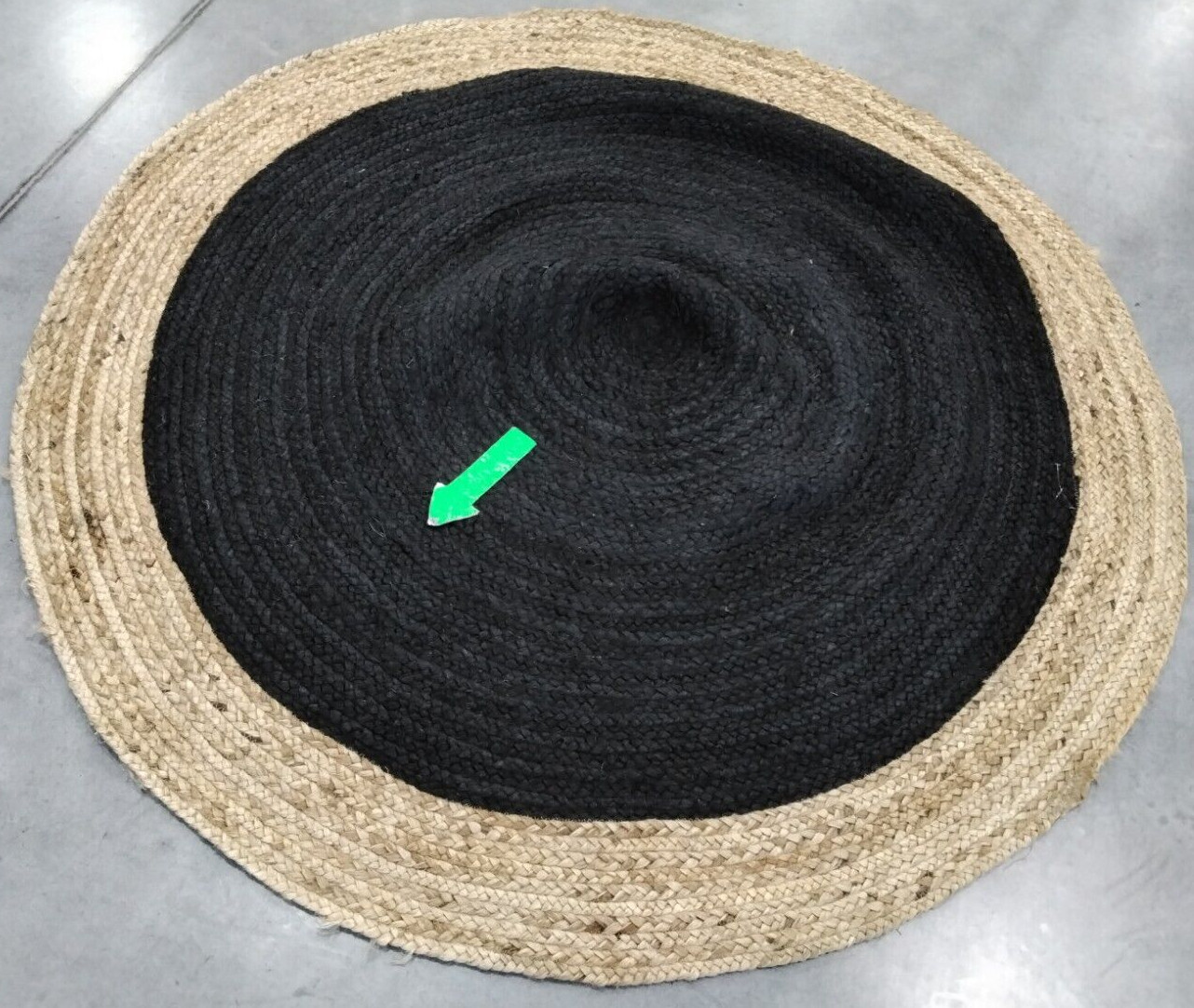 BLACK / NATURAL 5′ X 5′ Broken Thread Rug, Reduced Price 1172736873 NF801Z-5R