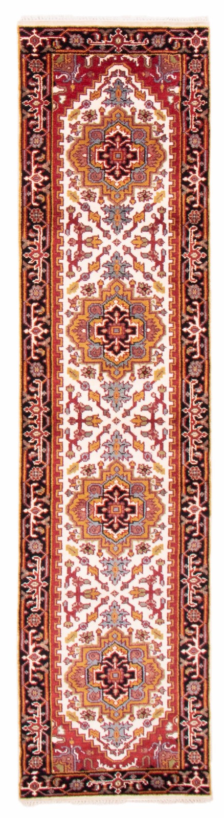 Vintage Hand-knotted Runner Rug 2’7″ x 10’4″ Traditional Oriental Wool Carpet