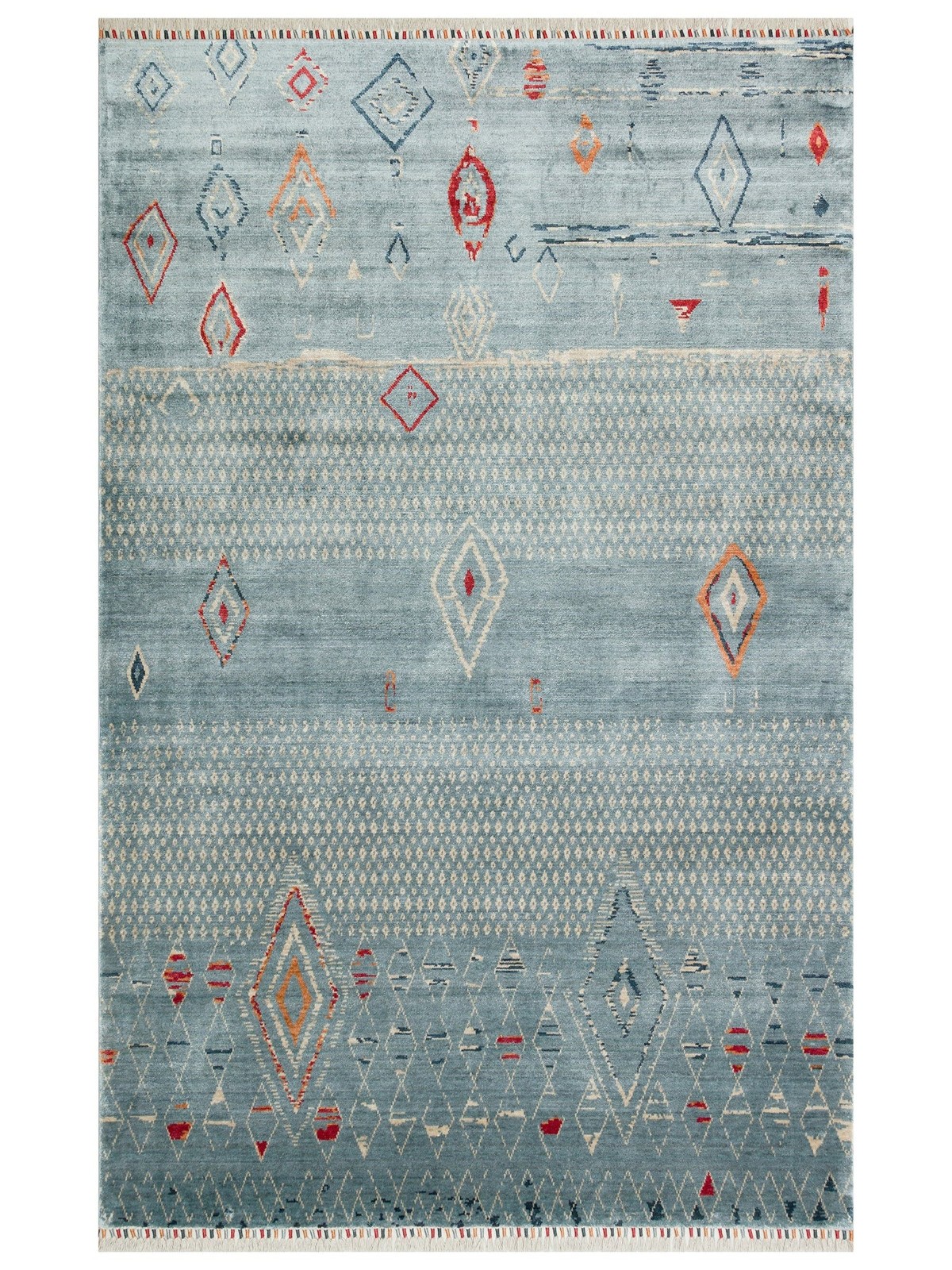 Modern Oushak Carnaval Rug 200 x 29 6.6 ft x 9.5 ft Vegan Silk 168k Knot Densit