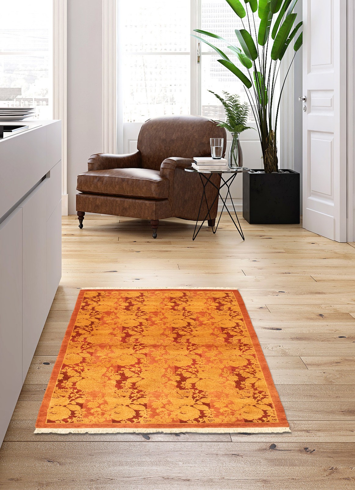 Traditional Hand-knotted Wool Oriental Carpet 3’1″ x 5’1″ Area Rug