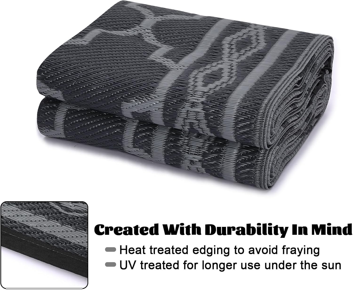10 x 14 FT Outdoor Rug Waterproof Reversible Carpet Patio Rugs Large Camping Mat