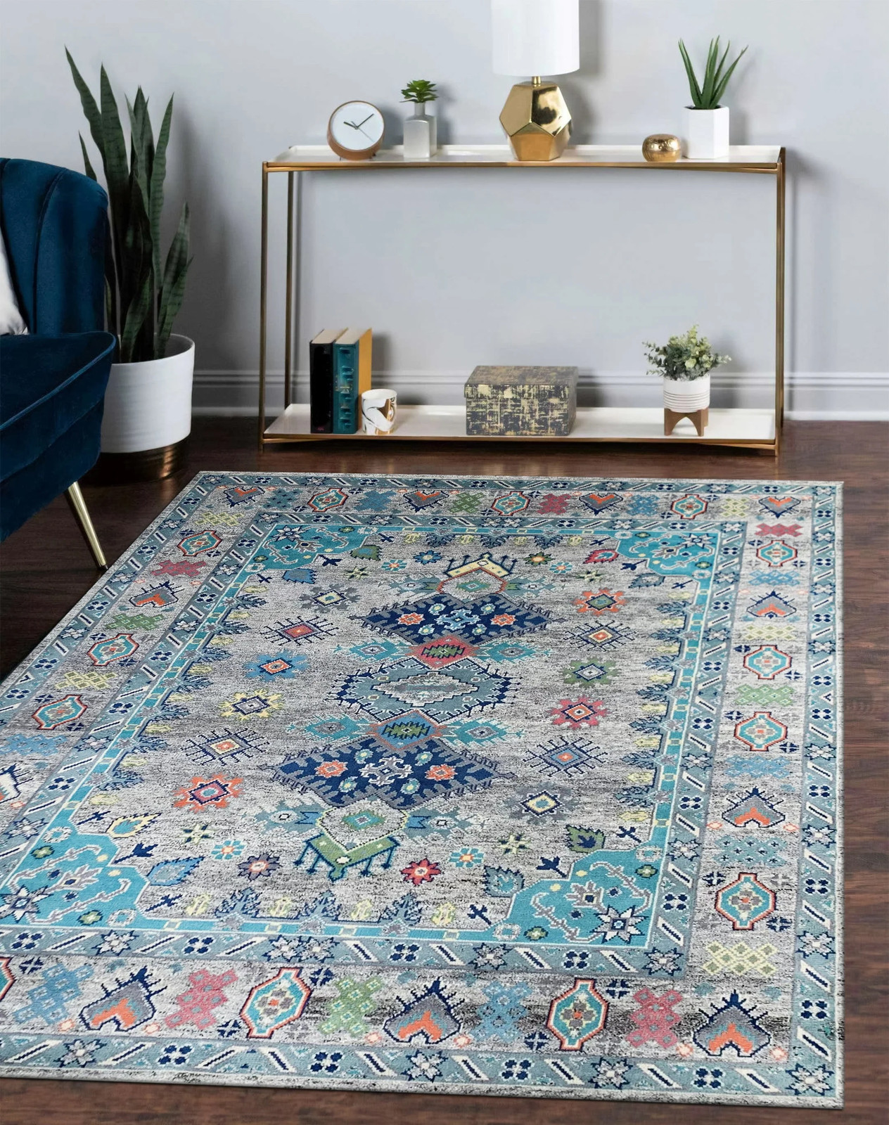 8’x10′ Jasmine Radiant Gray Hand Knotted Wool Rug