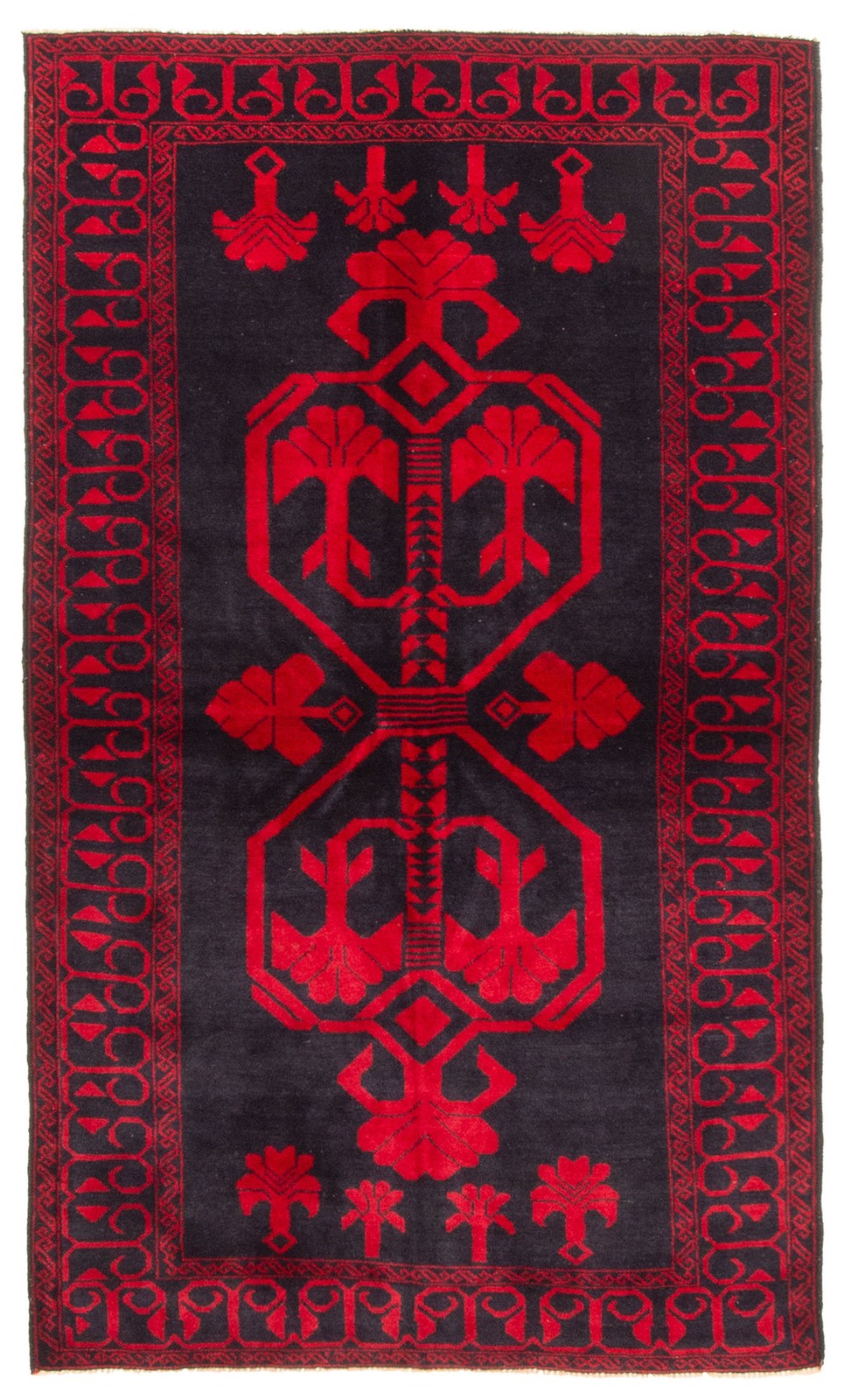 Vintage Hand-Knotted Area Rug 3’6″ x 6’3″ Traditional Wool Carpet