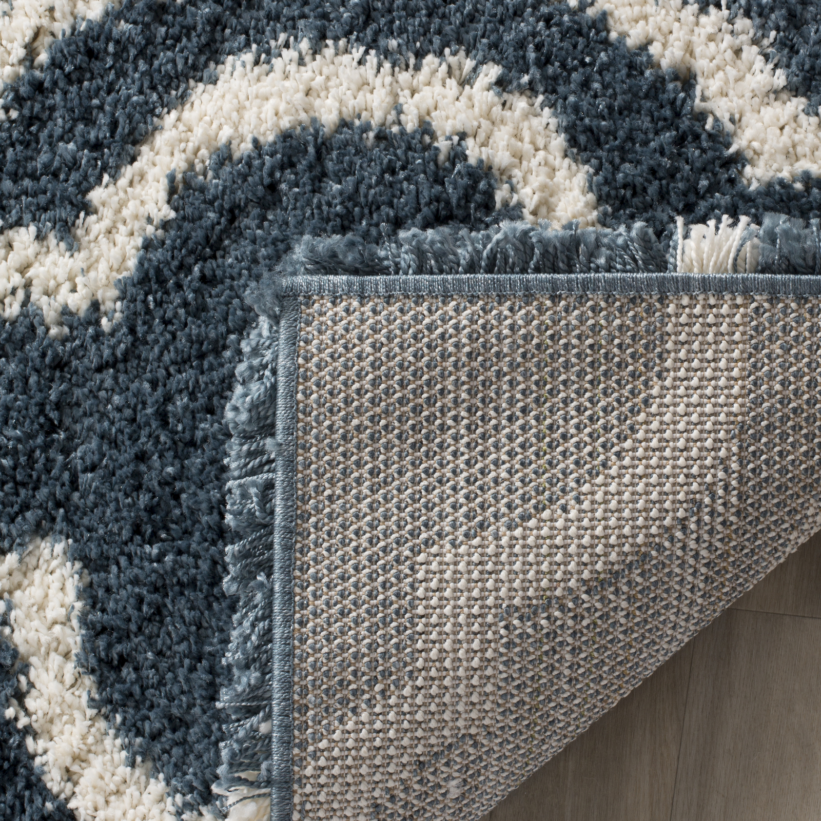 Safavieh Power Loomed Hudson Shag Slate Blue / Ivory Area Rugs – SGH284L