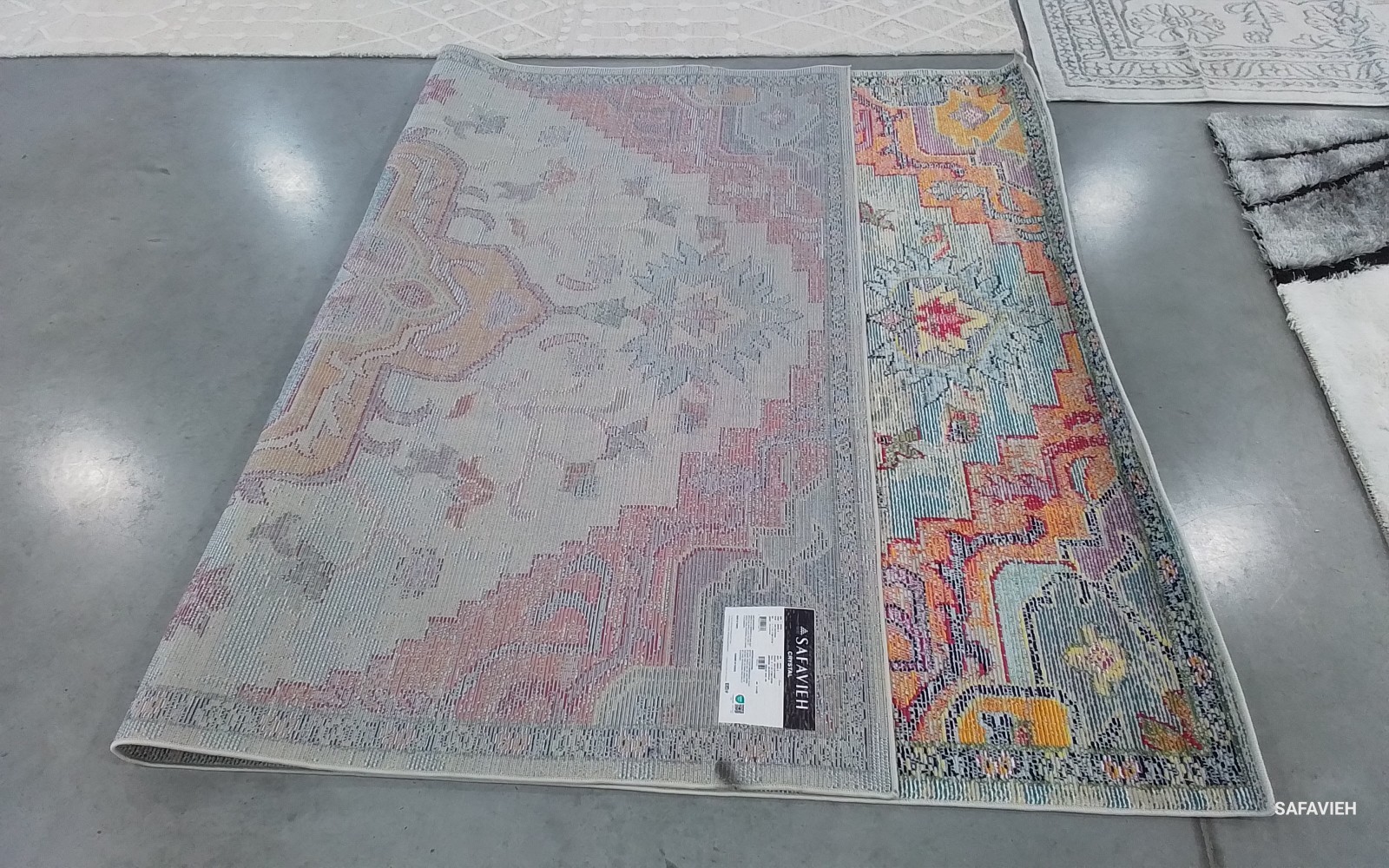 L BLUE / FUCHSIA 6′-7″ x 9′-2″ Back Stain Rug Reduced Price 1172776579 CRS501B-6