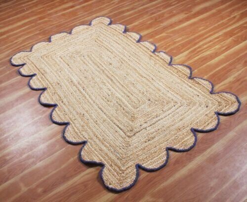 Rug Jute Carpet Square 100% Natural Jute Hand Braided Carpet Farmhouse Jute Mat