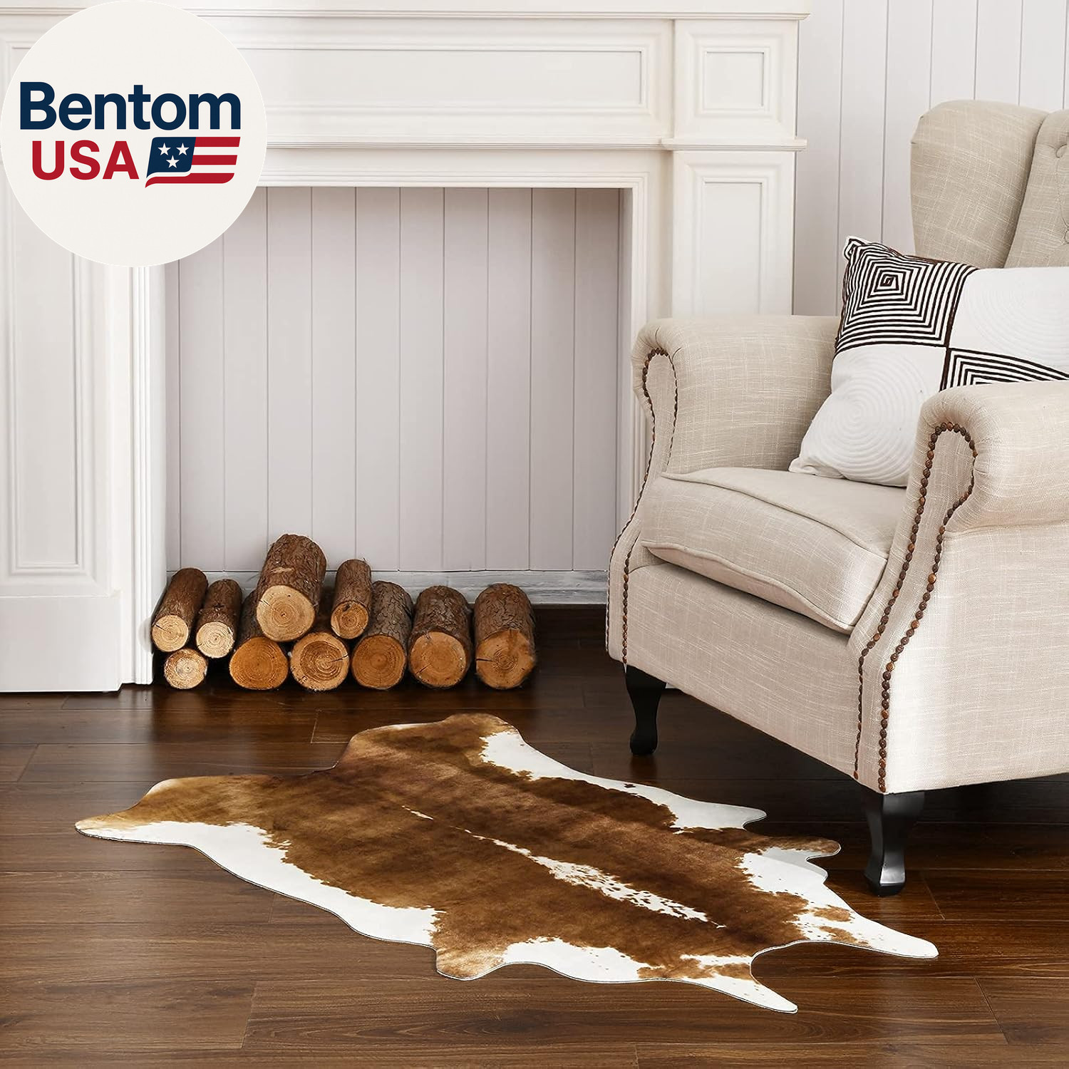 Cowhide Rug, Cute Cow Print Rug for Living Room Faux Cow Hide Animal Print Carpe