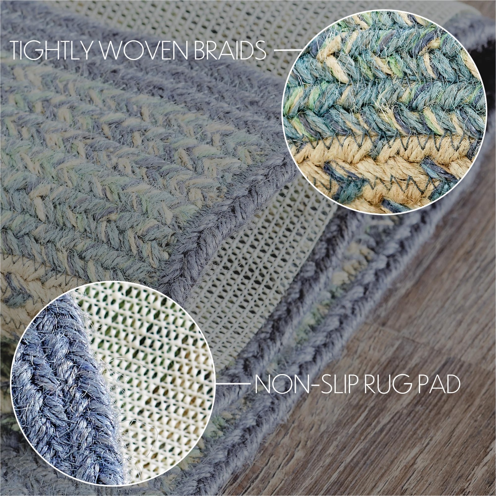 Jolie Farmhouse 11.5″x17.5″ Accent Rug Blue Recycled Plastic (PET) Striped Wa…