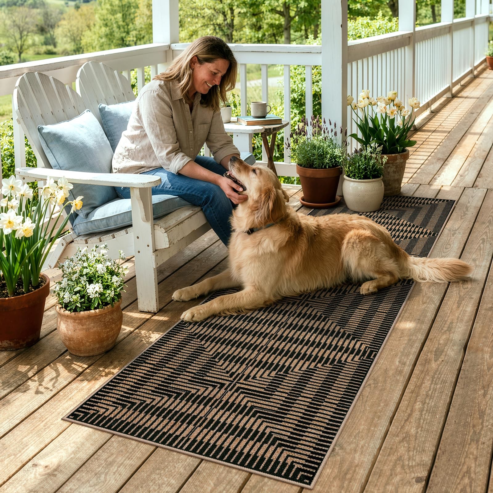 Easy Jute Indoor Outdoor Runner Rug 2×6, Washable Runners for Hallways Non Sl…