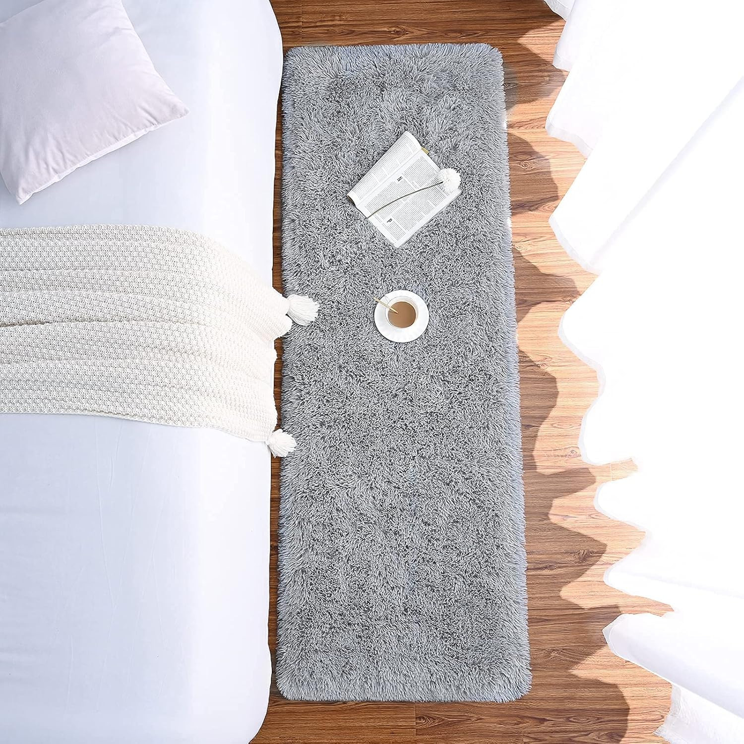 Soft Runner Rugs for Bedroom Living Room Plush Fluffy Rug 2×6 Feet, Shag Furr…