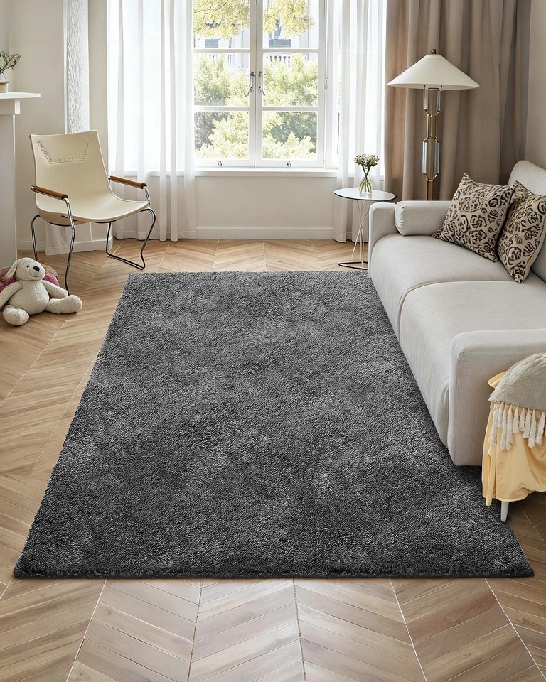 Indoor Plush Area Rug 5 x 8 ft Modern Plush Carpet for Living Room Bedroom