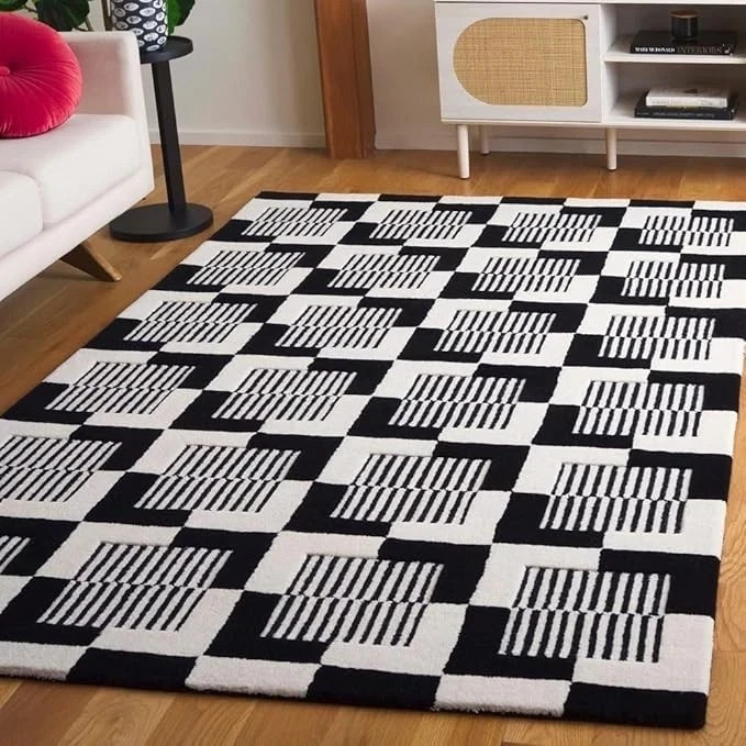 Modern Style Wool Area Rug Hand-Tufted Carpet for Living Room