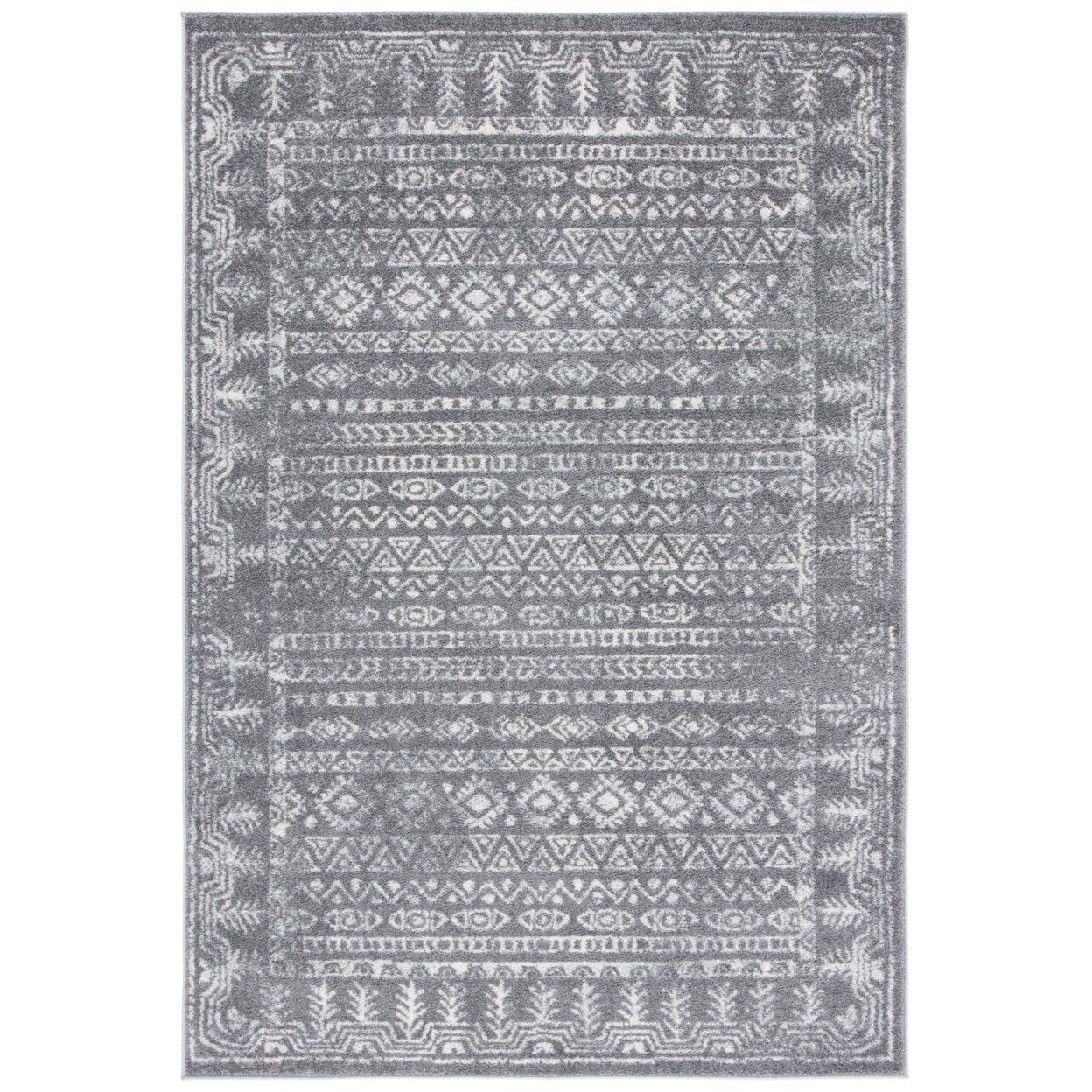 SAFAVIEH Tulum Collection TUL271F Dark Grey / Ivory Rug