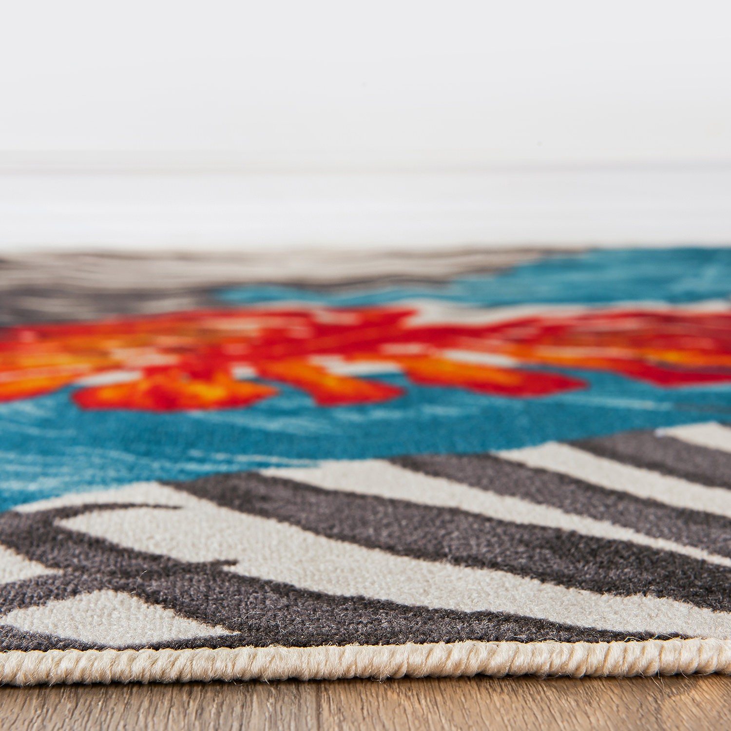 Rugshop Area Carpets Tropical Floral Leaves Non Slip Rug Living Room Rugs Multi
