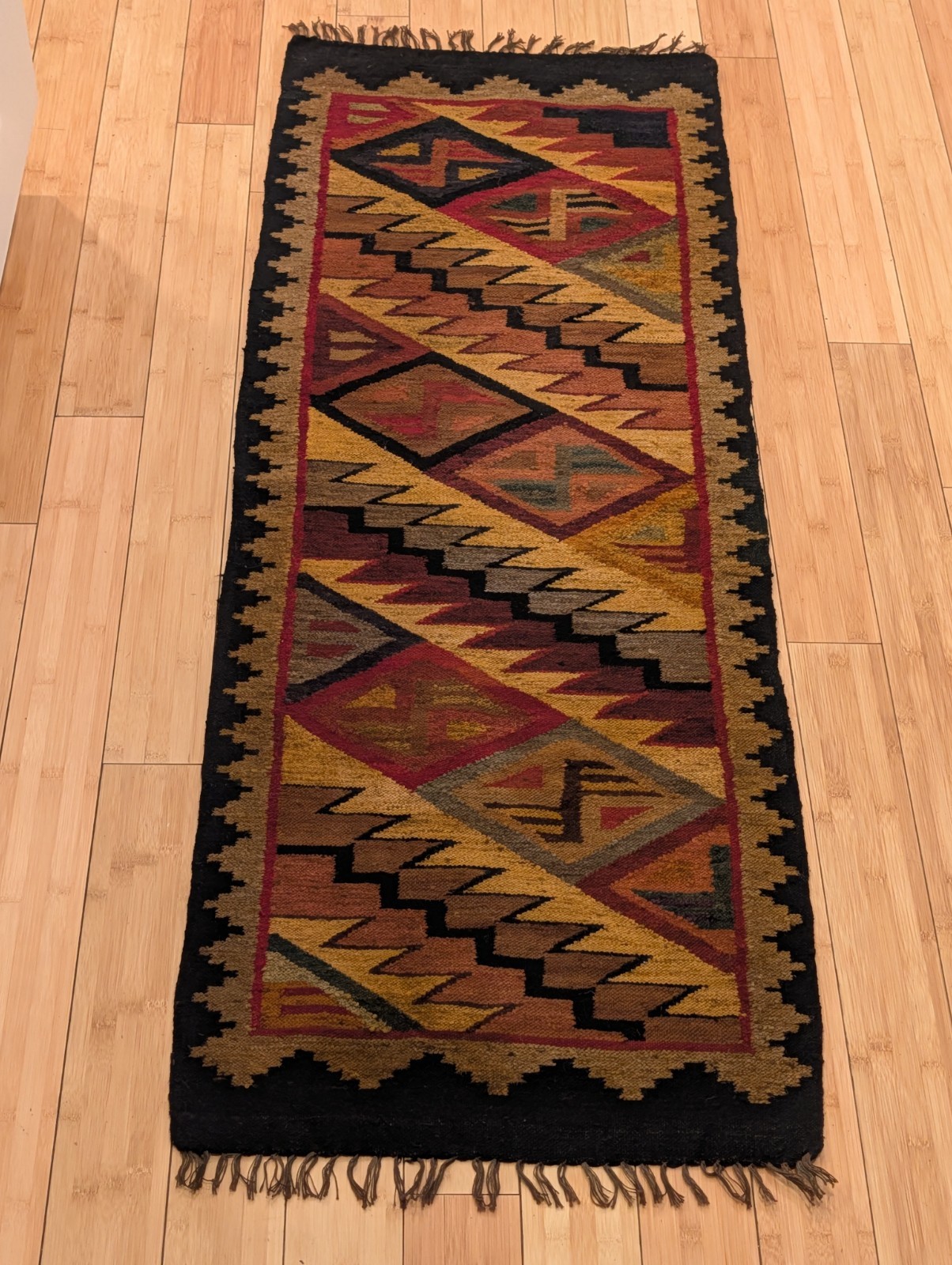 Vintage Turkish Rug Runner Antalya Nomad Kilim Runner 58X22″ Carpet Runner