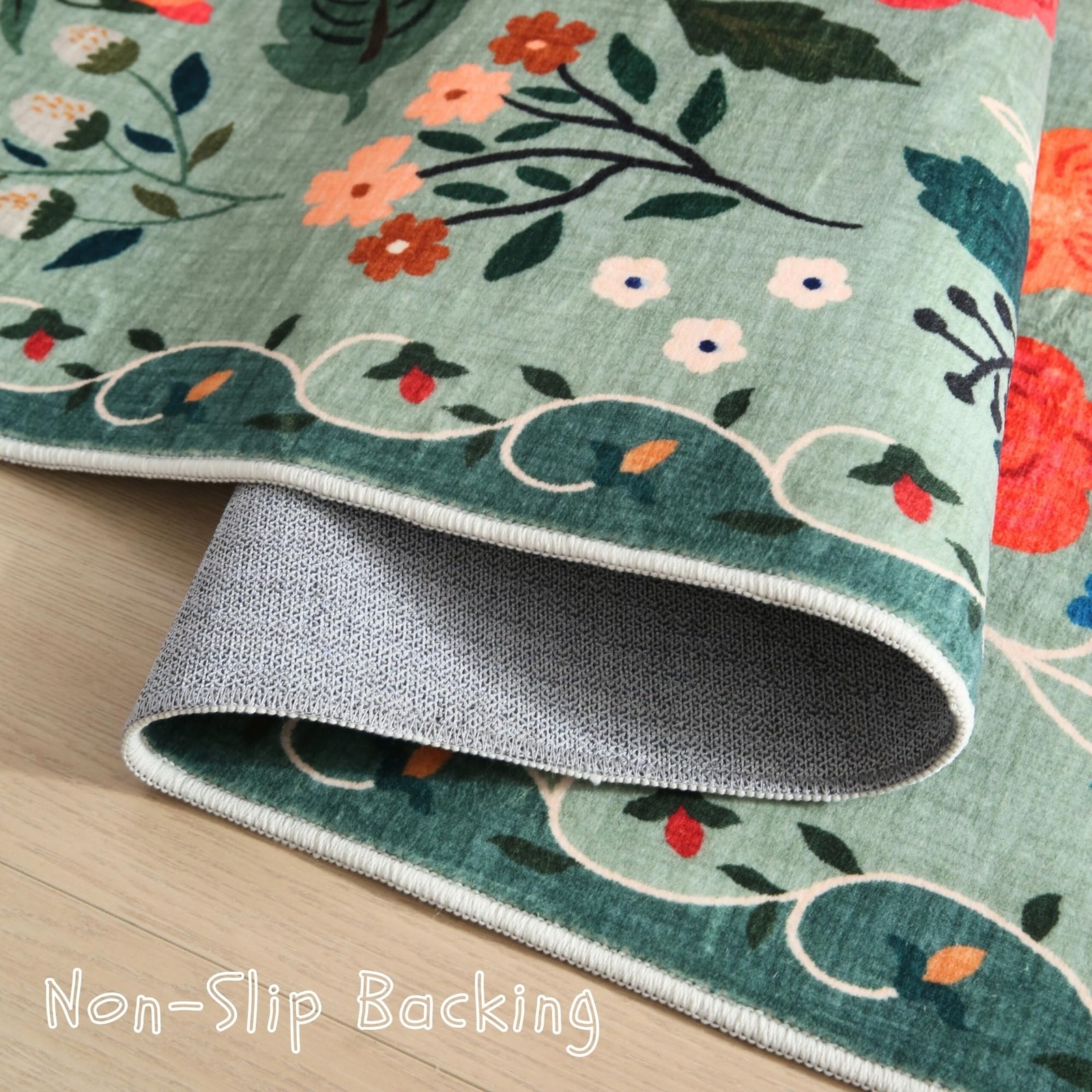 Living Room Rug 5×7 Rug Machine Washable Boho Area Rug Non Slip Floral Vintag…