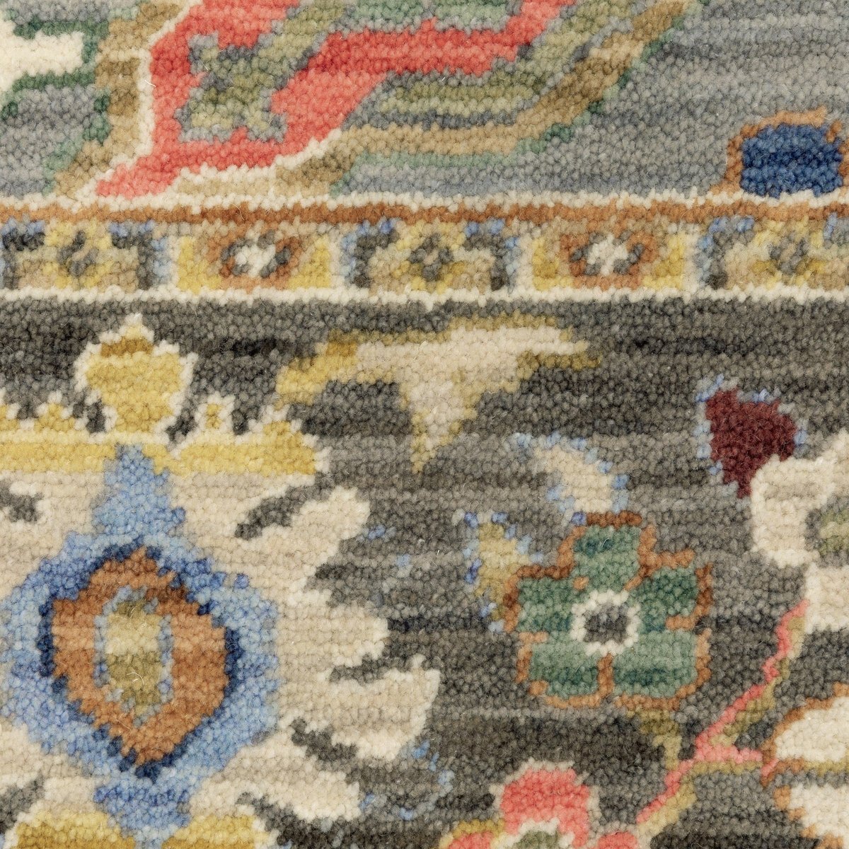 Designer Vintage Axminster Wool Nylon Gray Area Rug **FREE SHIPPING**
