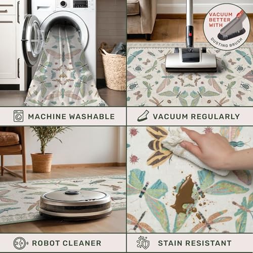 Sage Green Rugs for Bedroom Under Bed – 6×9 Area Rug for Living Room, Dining