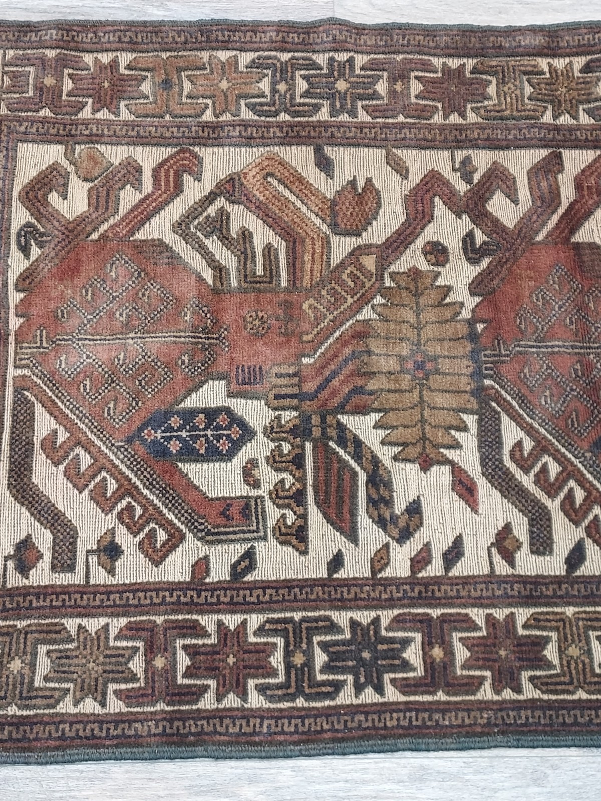 Turkish HandMade Bohemian Royal Geometric Design,Turkish Rug 3×4.5 Ft