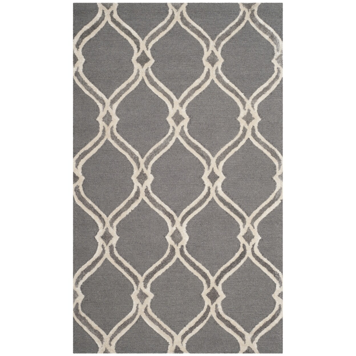 SAFAVIEH Manchester MNH540A Dark Grey / Ivory Rug