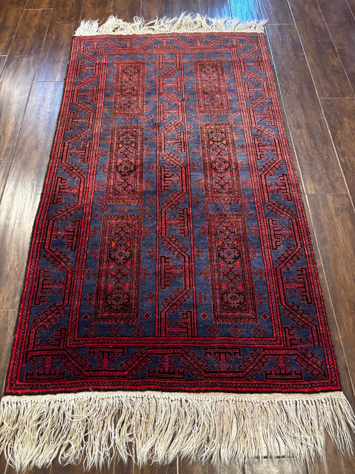 Traditional Hand-Knotted Wool Area Rug from Afghanistan