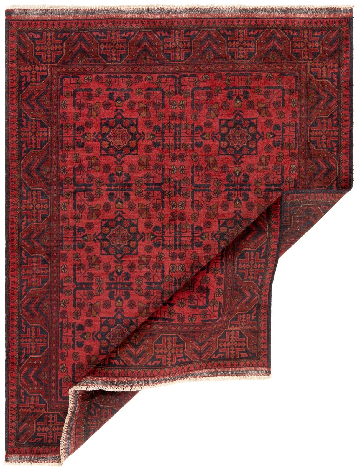 Afghan 75 3/16×59 1/8 in Handwoven Oriental Top Condition Oriental Carpet Rug