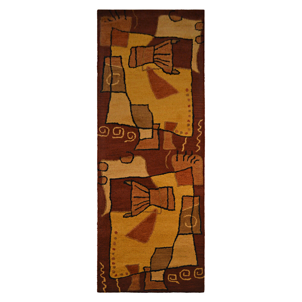 Hand Tufted Wool 2’6”x8′ Runner Area Rug Abstract Multicolor BBH Homes BBK00694