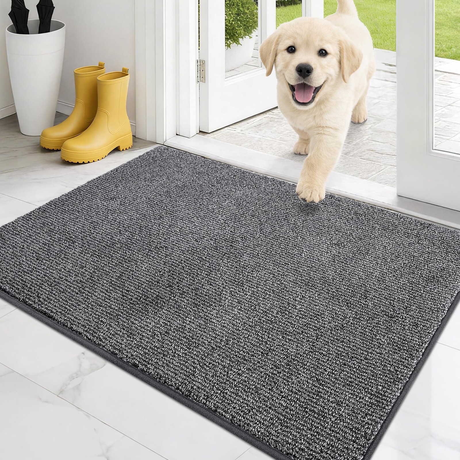 PURRUGS Dirt Trapping Door Mat 24″ x 35.5″, NonSlip Machine Washable Entry Ru…