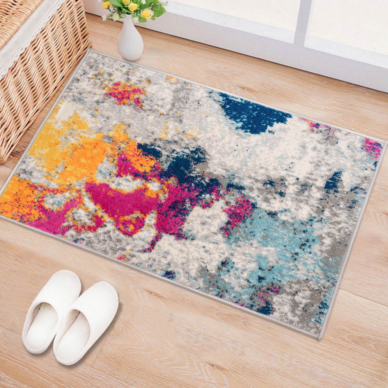 Rugshop Doormat Abstract Contemporary Multi-Color Small Rugs 2×3 Door Mats